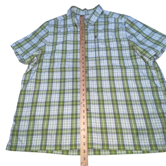 Eddie Bauer Outdoor Green Plaid Button Down Shirt - Men’s XXL - Picture 3 of 10